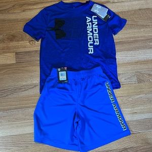 Boys Small 7/8 shorts set Under Armour